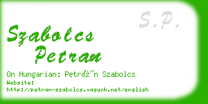 szabolcs petran business card